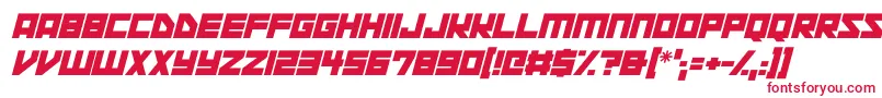Space Squadron Italic-fontti – punaiset fontit valkoisella taustalla