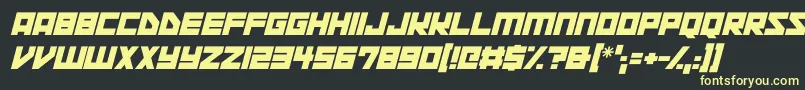 Space Squadron Italic Font – Yellow Fonts on Black Background