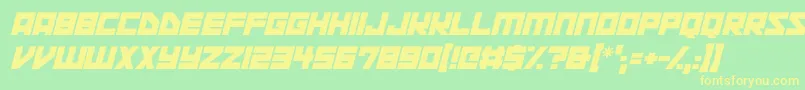 Space Squadron Italic Font – Yellow Fonts on Green Background