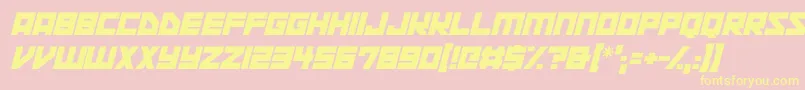 Space Squadron Italic-Schriftart – Gelbe Schriften auf rosa Hintergrund