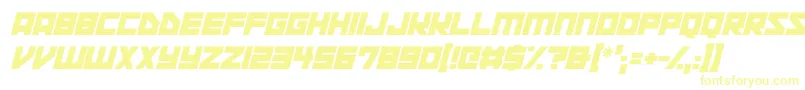 Шрифт Space Squadron Italic – жёлтые шрифты на белом фоне