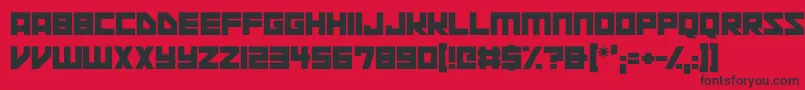Space Squadron Font – Black Fonts on Red Background