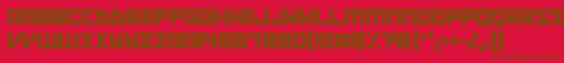 Fonte Space Squadron – fontes marrons em um fundo vermelho