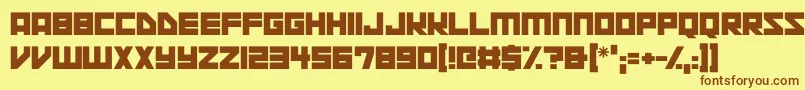 Space Squadron Font – Brown Fonts on Yellow Background