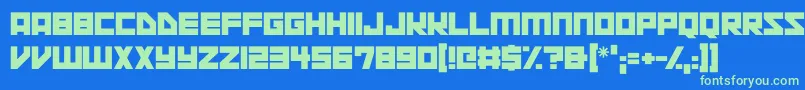 Space Squadron Font – Green Fonts on Blue Background