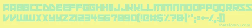 Saiba mais sobre a fonte Space Squadron Fonte Space Squadron – fontes verdes em um fundo amarelo