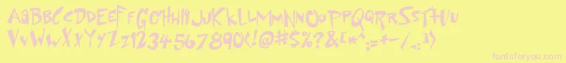 space up yer life Font – Pink Fonts on Yellow Background