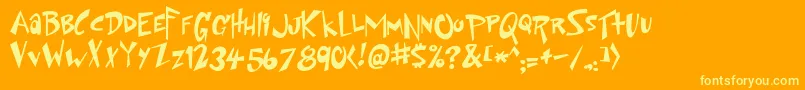 space up yer life Font – Yellow Fonts on Orange Background