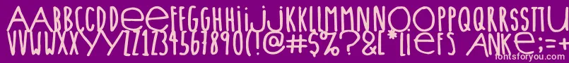Lieveletters Font – Pink Fonts on Purple Background