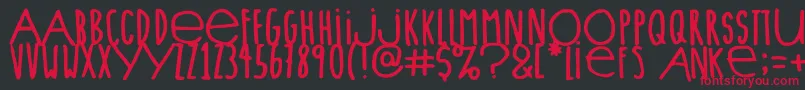 Lieveletters Font – Red Fonts on Black Background