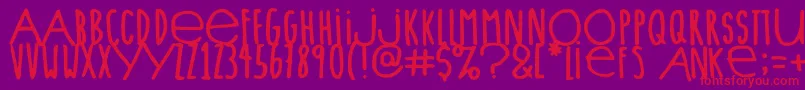 Lieveletters Font – Red Fonts on Purple Background