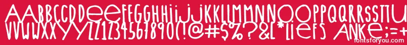 Lieveletters Font – White Fonts on Red Background