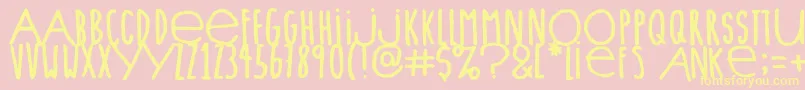 Lieveletters Font – Yellow Fonts on Pink Background