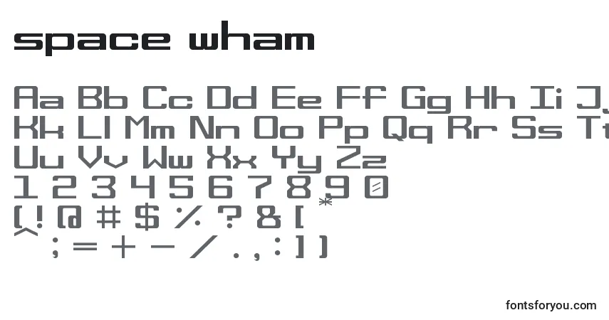 Space wham-fontti – aakkoset, numerot, erikoismerkit