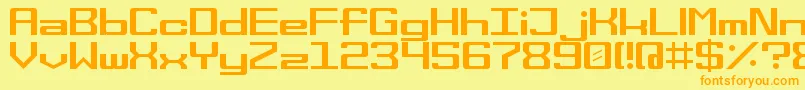 space wham Font – Orange Fonts on Yellow Background
