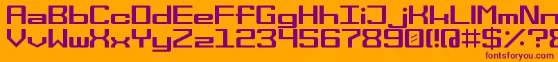 space wham Font – Purple Fonts on Orange Background
