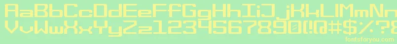 フォントspace wham – 黄色の文字が緑の背景にあります
