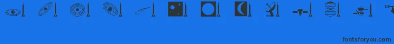 フォントSpace – 黒い文字の青い背景