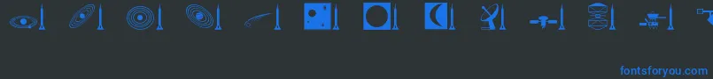 フォントSpace – 黒い背景に青い文字