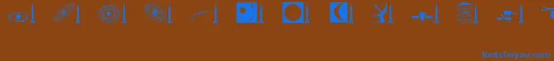 フォントSpace – 茶色の背景に青い文字