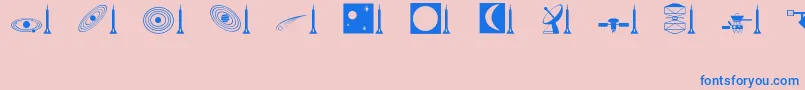 Space Font – Blue Fonts on Pink Background