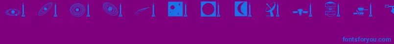 Space-fontti – siniset fontit violetilla taustalla