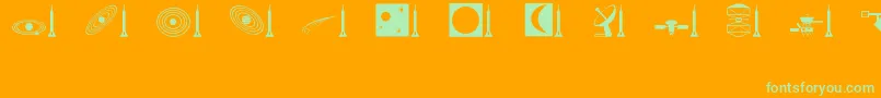 Space Font – Green Fonts on Orange Background