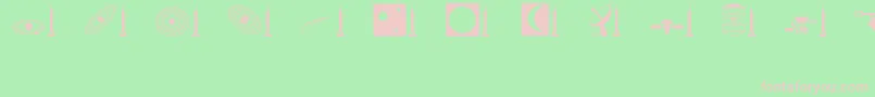 Space-fontti – vaaleanpunaiset fontit vihreällä taustalla