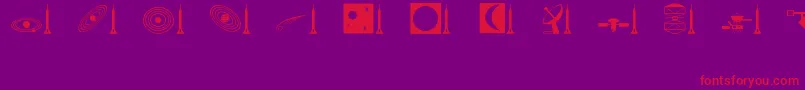 Space Font – Red Fonts on Purple Background