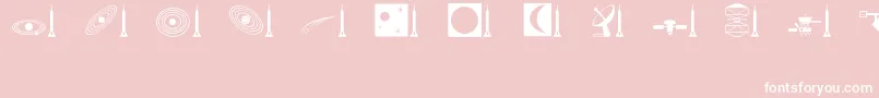 Space-fontti – valkoiset fontit vaaleanpunaisella taustalla