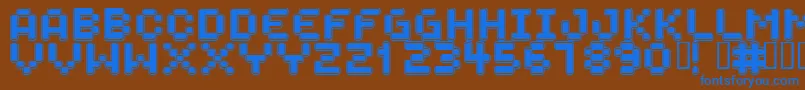 SPACEBOY Font – Blue Fonts on Brown Background