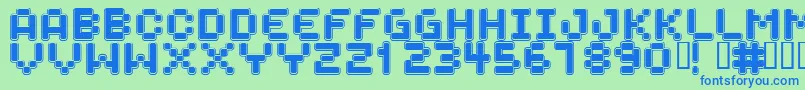 fuente SPACEBOY – Fuentes Azules Sobre Fondo Verde