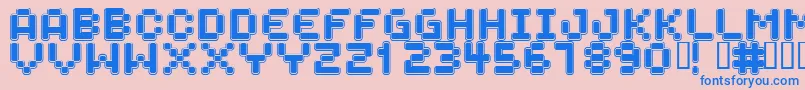 SPACEBOY-Schriftart – Blaue Schriften auf rosa Hintergrund