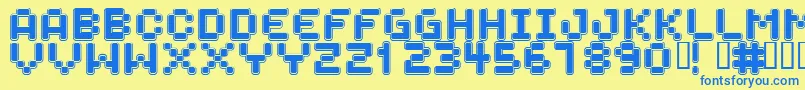 SPACEBOY Font – Blue Fonts on Yellow Background