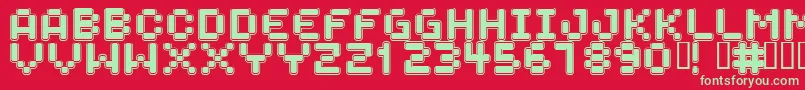 SPACEBOY Font – Green Fonts on Red Background