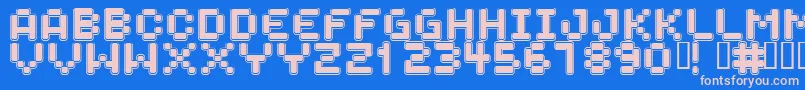 SPACEBOY Font – Pink Fonts on Blue Background