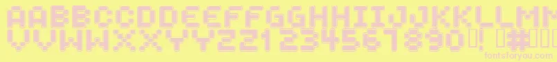 SPACEBOY-Schriftart – Rosa Schriften auf gelbem Hintergrund