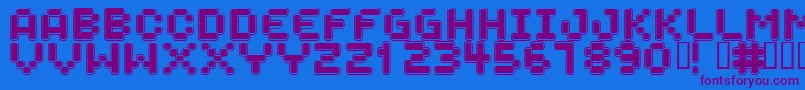 SPACEBOY Font – Purple Fonts on Blue Background