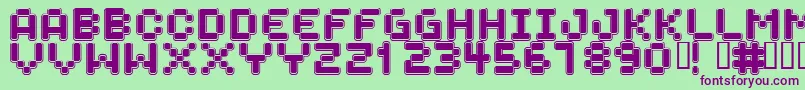 SPACEBOY Font – Purple Fonts on Green Background