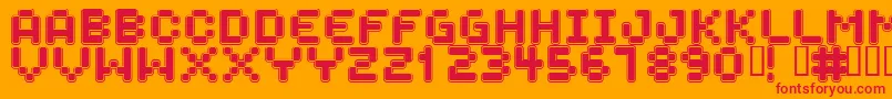 fuente SPACEBOY – Fuentes Rojas Sobre Fondo Naranja