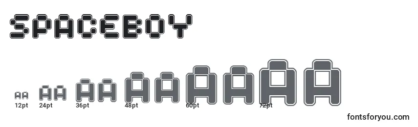 SPACEBOY (141543) Font Sizes