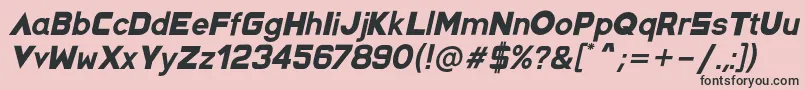 フォントSpaceCapitan Italic – ピンクの背景に黒い文字