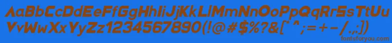 SpaceCapitan Italic Font – Brown Fonts on Blue Background