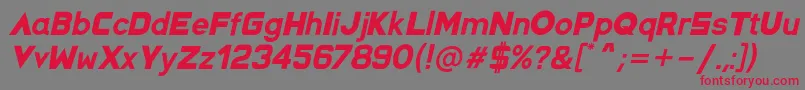 Czcionka SpaceCapitan Italic – czerwone czcionki na szarym tle