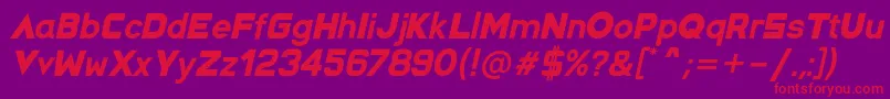 SpaceCapitan Italic Font – Red Fonts on Purple Background