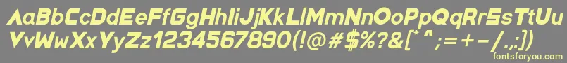 SpaceCapitan Italic Font – Yellow Fonts on Gray Background
