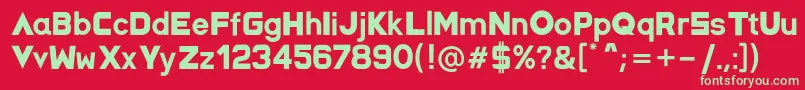 SpaceCapitan Regular Font – Green Fonts on Red Background