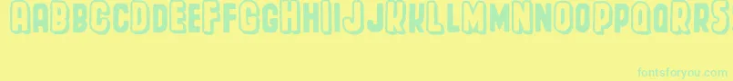 Czcionka Spacecard – zielone czcionki na żółtym tle