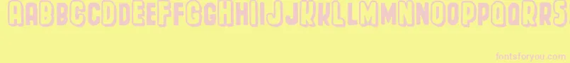 Spacecard Font – Pink Fonts on Yellow Background