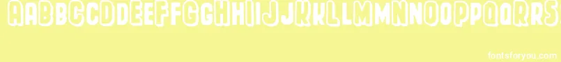 フォントSpacecard – 黄色い背景に白い文字